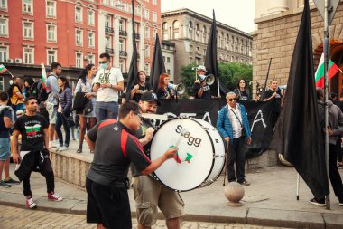 15.07.2020 Sofya Bulgaristan. Yolsuzluğa Karşı Hükümet Karşıtı Protestolar Bulgaristan genelinde Yoğunlaştı