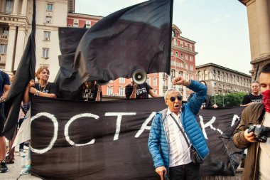 15.07.2020 Sofya Bulgaristan. Yolsuzluğa Karşı Hükümet Karşıtı Protestolar Bulgaristan genelinde Yoğunlaştı