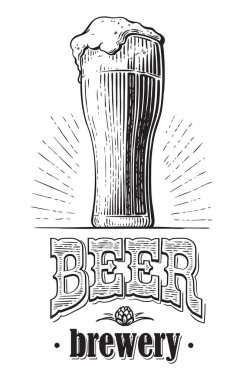 bira cam bira ile dolu. Vintage vektör oyma kroki çizim web, poster, partiye davet için. İzole el çekilmiş tasarım öğesi