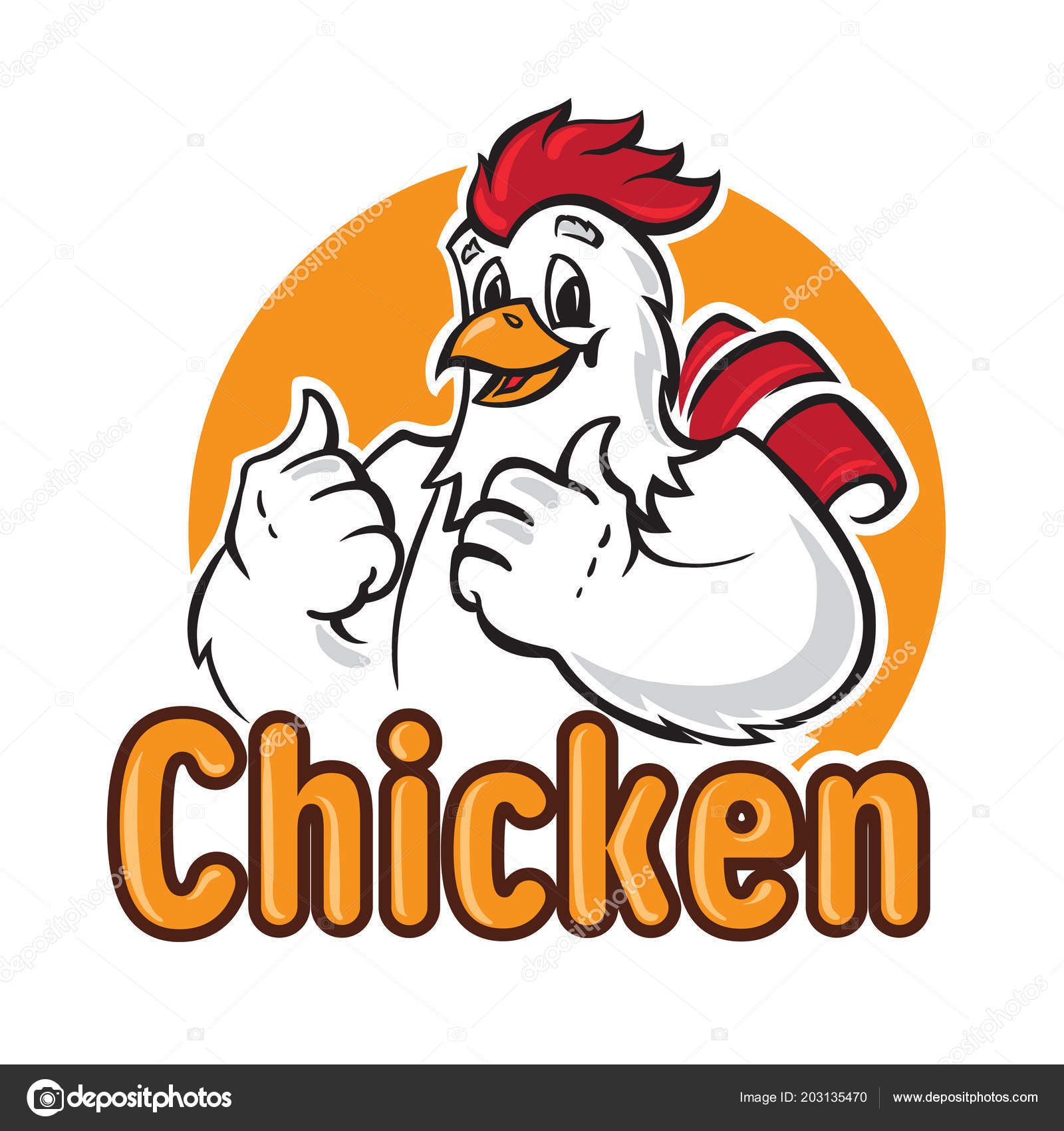 Funny chicken logo. Stock Vector Image by © #203135470