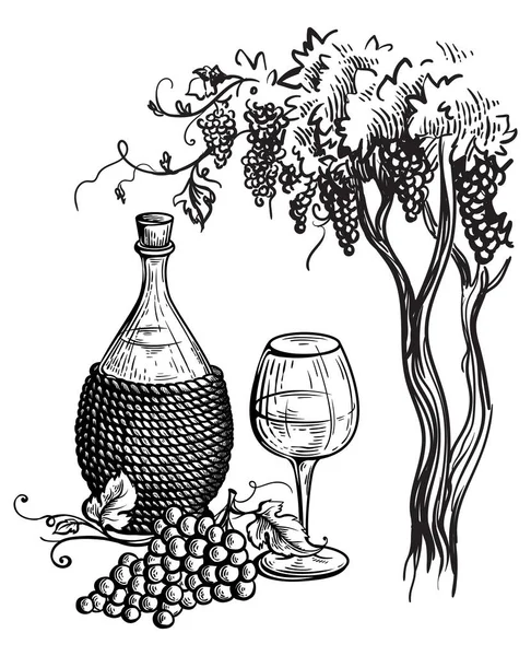 Şarap şişesi ve şarap kadehi.