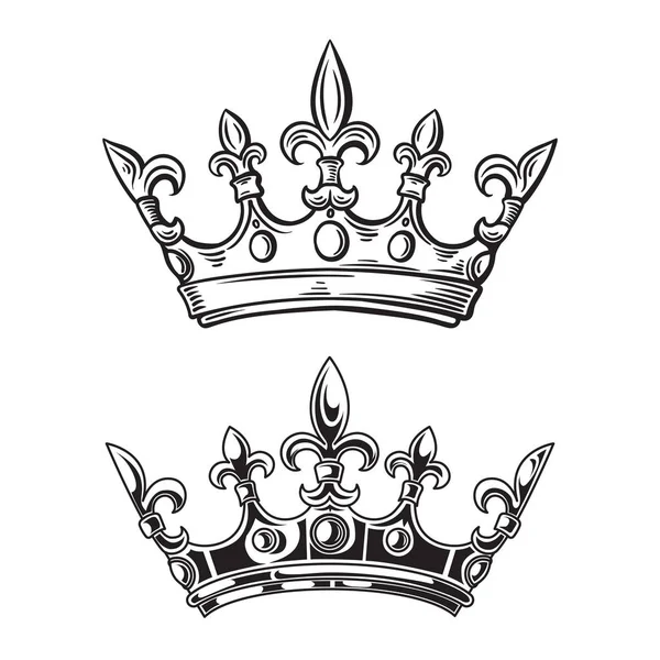 Crowns. Vector illustration isolated on white background. — Stock Vector