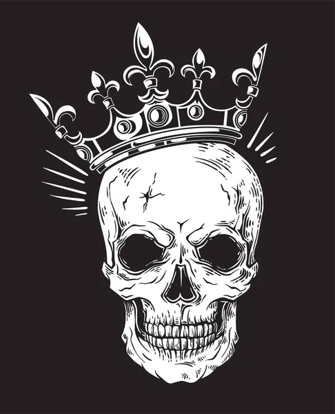İnsan kafatası ile taç dövme tasarımı için.