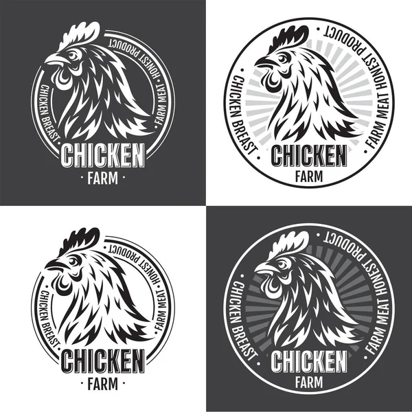 Κοτόπουλο αγρόκτημα έμβλημα — Διανυσματικό Αρχείο