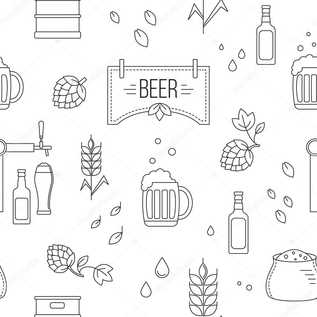 Beer production pattern seamless
