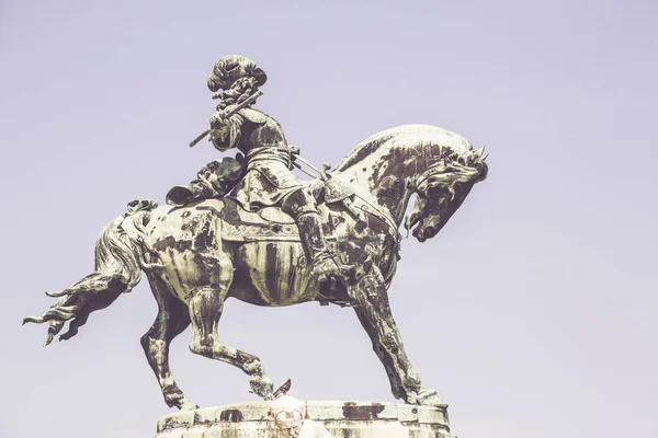 Estátua Equestre Palácio Real Budapeste Hungria — Fotografia de Stock