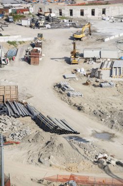 Şantiye binalar inşa için kullanılan anlamına gelir ile