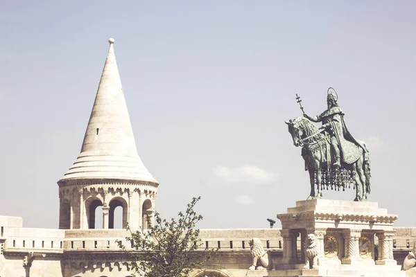 Estátua Equestre Rei Santo Estêvão Budapeste Hungria — Fotografia de Stock