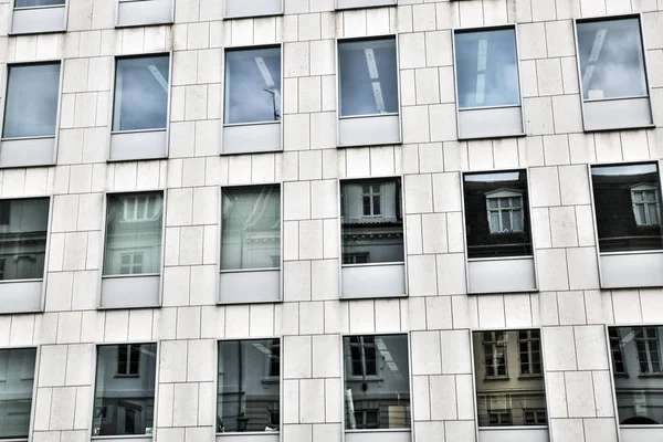 Big building of finance with big windows in the city of Copenhagen