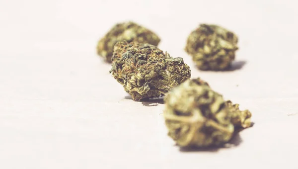 Kağıt arka plan üzerinde Yasal Marijuana çiçekler