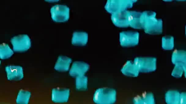 Кольорові Бульбашки Чорному Тлі Рухаються Високій Швидкості — стокове відео