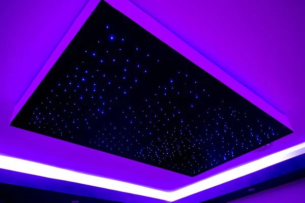 Ceiling with colorful lights with a futuristic style — Stock Photo, Image