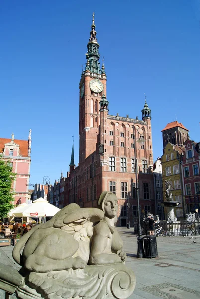 Polen Gdansk Dlugi Targ Street Juni 2016 Gdansk Ochtend Kijk — Stockfoto