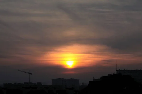 Мальовничий Феномен Захід Сонця Ввечері — стокове фото