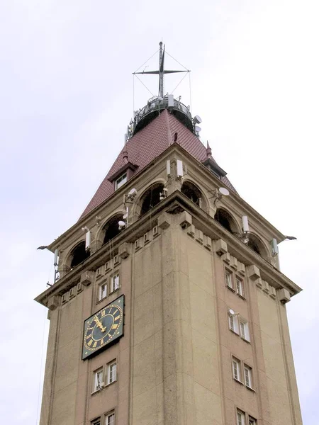 Ψηλό Πύργο Στο Κέντρο Της Πόλης Του Wladyslawowo — Φωτογραφία Αρχείου