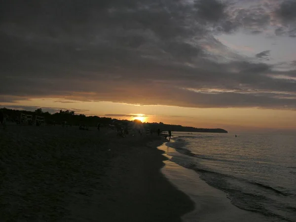 Paisaje Playa Puesta Sol Noche — Foto de Stock