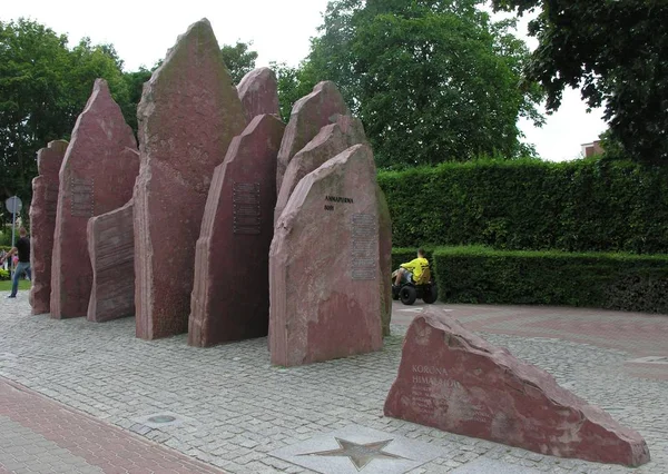 Kamienny Model Wysokich Szczytów Zwycięzców Władysławowie — Zdjęcie stockowe