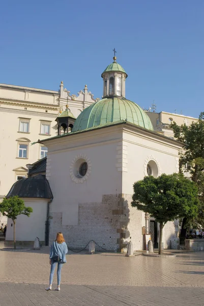 克拉科夫市中心的圣阿德尔伯特天主教堂 — 图库照片