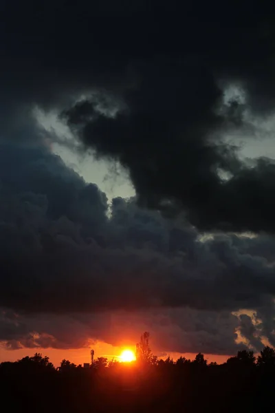 Мальовничий Краєвид Вечора Заходом Сонця — стокове фото