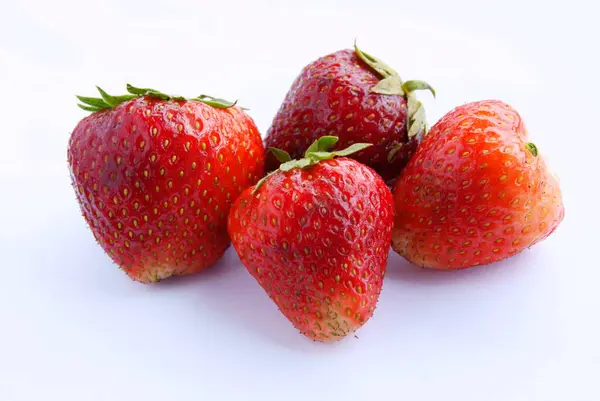 Rote Schmackhafte Erdbeeren Aus Nächster Nähe — Stockfoto