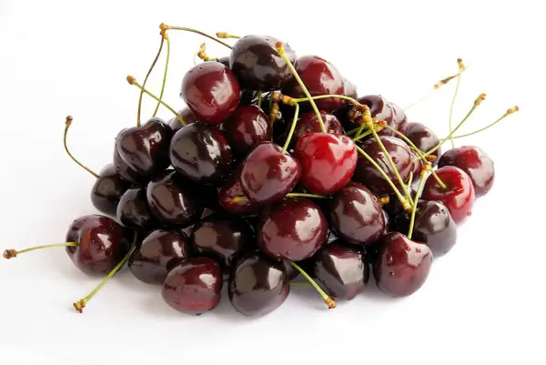 Red Deep Red Fruits Sweet Cherry Close — Stock Photo, Image