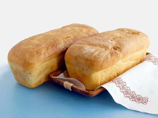 Bochenek Domowego Chleba Plasterki Śniadanie — Zdjęcie stockowe