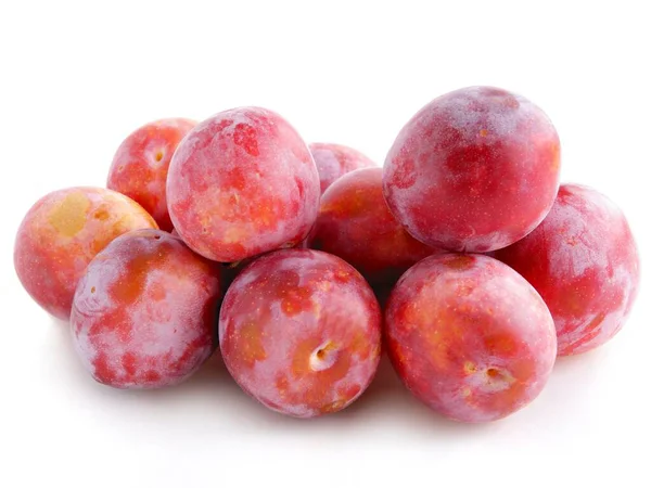 Very Tasty Pink Plum Fruits Close — стоковое фото