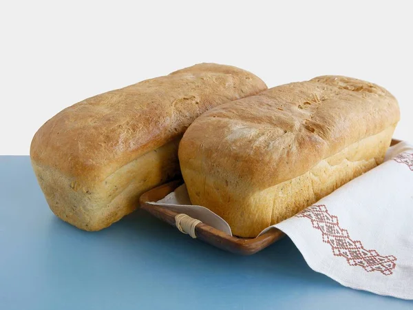 Loaf Homemade Bread Slices Breakfast — Stock Photo, Image