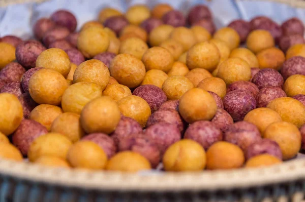 Kleine Dessert Kugel Aus Süßkartoffeln Asiatisches Essen Stilvoll — Stockfoto