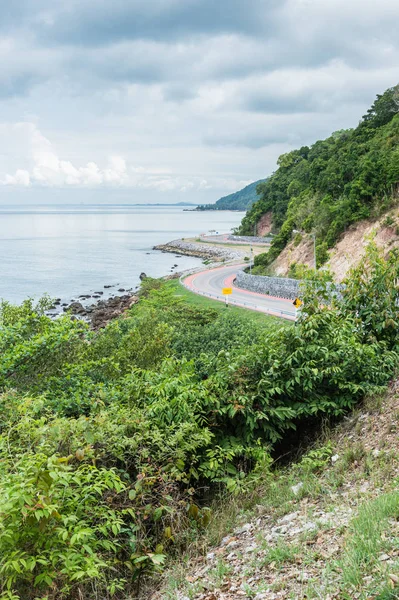 Curve Coast Road Mountain Sea Nang Phaya Hill Scenic Point — Stock Photo, Image