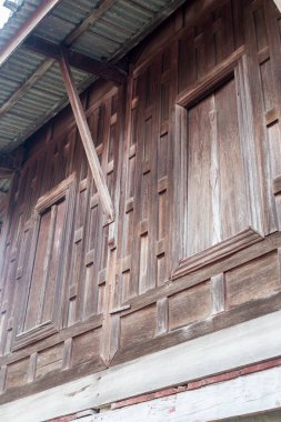 Detay için duvar tasarımı bina closeup ile Tay ev