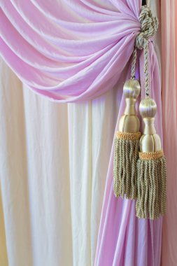 Perde kumaş arka plan tasarımının yakın çekim