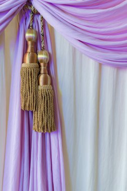 Perde kumaş arka plan tasarımının yakın çekim