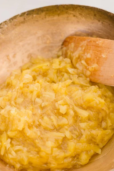 Jam of pineapple in a pan — Stock Photo, Image