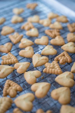 Rendede tereyağı kurabiye yakın çekim