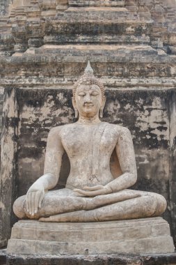 Sukhothai, Th eski tapınakta Buda heykel Closeup