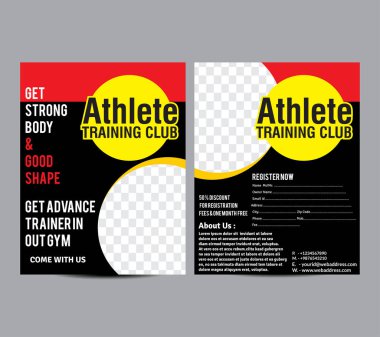 Athlete Training Club or Fitness Flyer template clipart