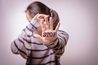 Stop violence against women, Human rights day, freedom concept, alone, sadness, emotional. clipart