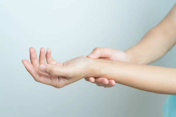 Dolor Brazo Muñeca Mujer Síndrome Oficina Concepto Salud Medicina —  Fotos de Stock