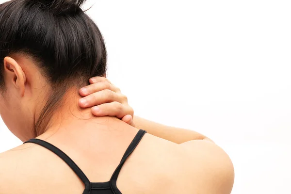 Young Women Neck Shoulder Pain Injury Healthcare Medical Concept — Stock Photo, Image