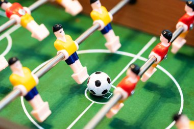 Foosball Tablo futbol. futbolcu, spor kavramı