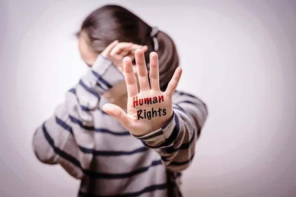 Día Internacional Los Derechos Humanos Concepto Detener Violencia Contra Mujer —  Fotos de Stock
