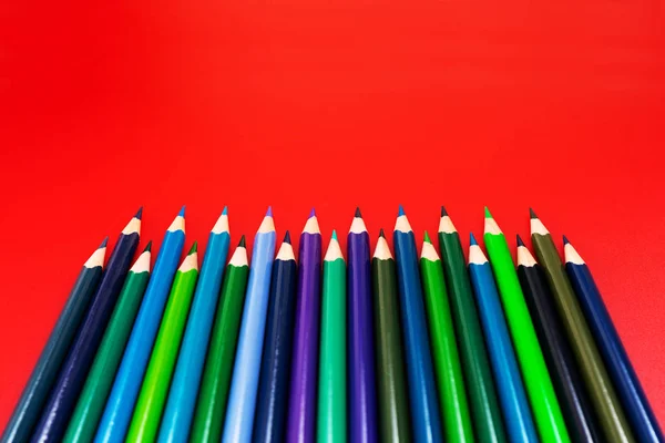 Bienvenido Nuevo Fondo Escuela Lápiz Color Colorido Fondos Rojos Con — Foto de Stock