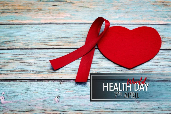 Journée mondiale de la santé, santé et concept médical, ruban rouge et — Photo