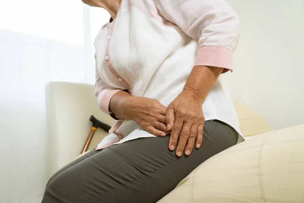 Hip Pain Senior Woman Home Healthcare Problem Senior Concept Royalty Free Stock Images