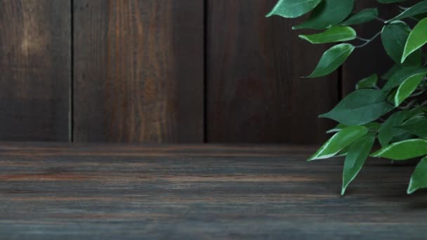 Naranjas en la mesa de madera — Vídeo de stock