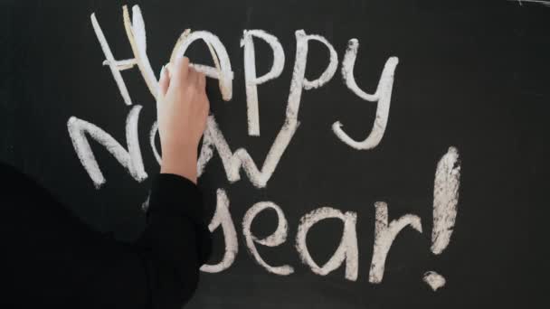Chalk drawing Happy New Year — Stock Video