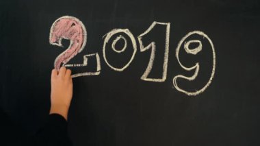 Mutlu yeni yıl çizim tebeşir