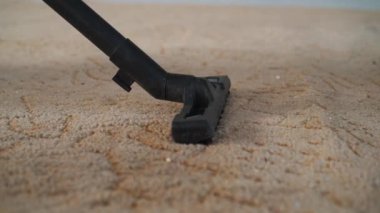 Halıyı temizleyen elektrikli süpürge..