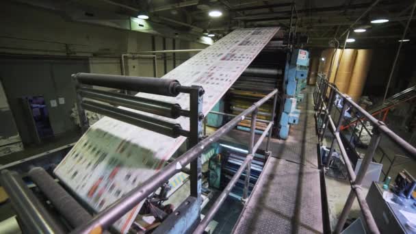 Stampa giornali in tipografia — Video Stock